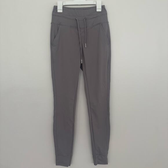 Halara High Waisted Drawstring Side Pocket Full Length Joggers in Grey - Picture 2 of 8